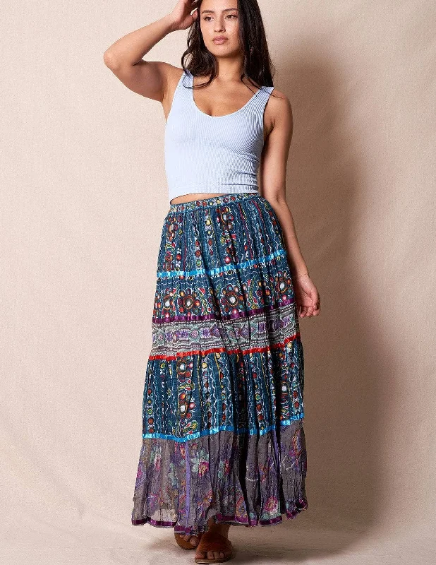 Aziza Skirt - Teal - XL Only lace skirt romantic