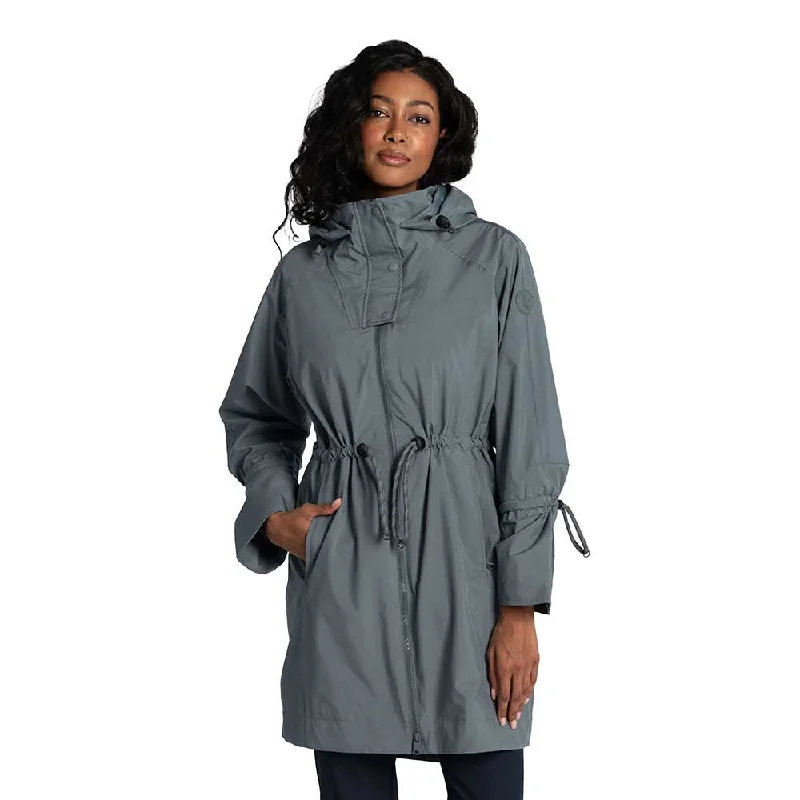 Women's Piper Oversized Rain Jacket - Ash Notch Collar Peter Pan Collar Cowl Neck