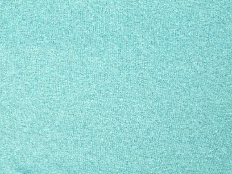 Turquoise Organic Plain Melange Interlock Jersey Fabric Bohemian Jersey Tee