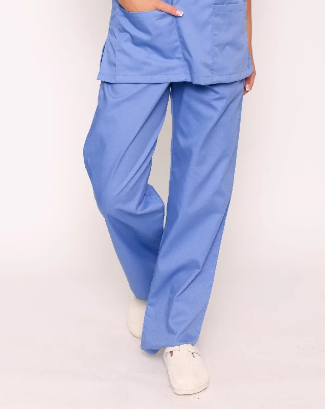 Howser Casey Unisex Smart Scrub Trousers - Metro Blue Trousers Plaid Checkered