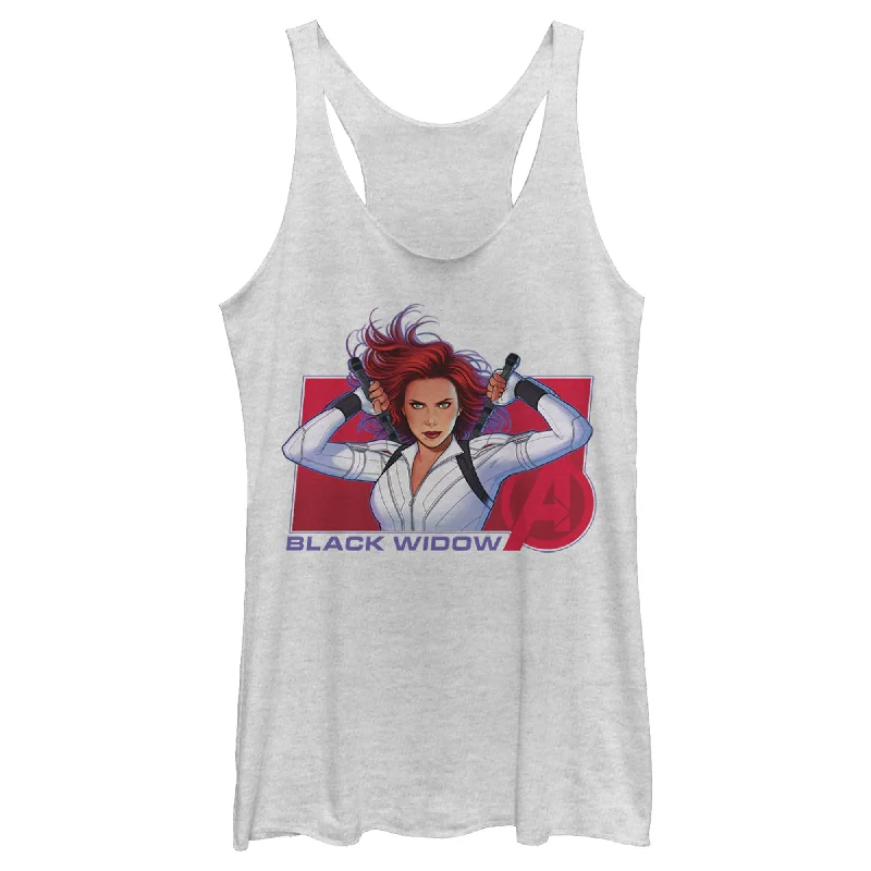 Women's Marvel Black Widow Avenger Hero Racerback Tank Top lavender tank top