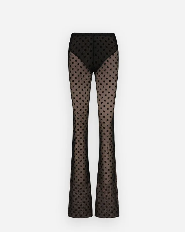 Mesh Monogram Trousers Black Trousers Ceremony Elegant