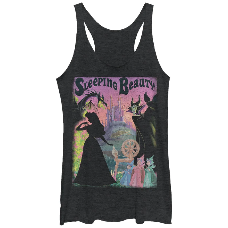 Women's Sleeping Beauty Silhouettes Racerback Tank Top long tank top