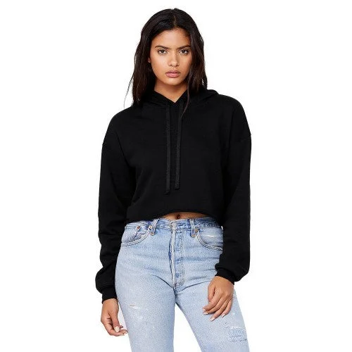 Bella + Canvas Womens/Ladies Cropped Fleece Hoodie Hoodie with Back Slit Movement Comfort