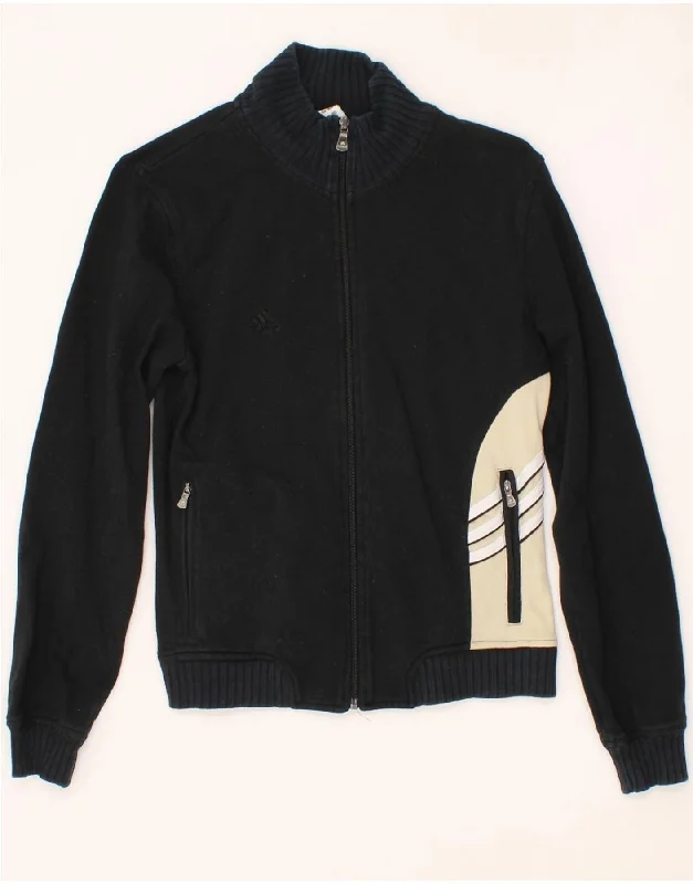 ADIDAS Womens Tracksuit Top Jacket UK 12 Medium Navy Blue Colourblock Satin Jacket Silk Jacket Chiffon Jacket