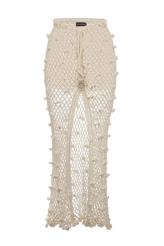 WHITE HANDMADE CROCHET SKIRT cashmere skirt rich