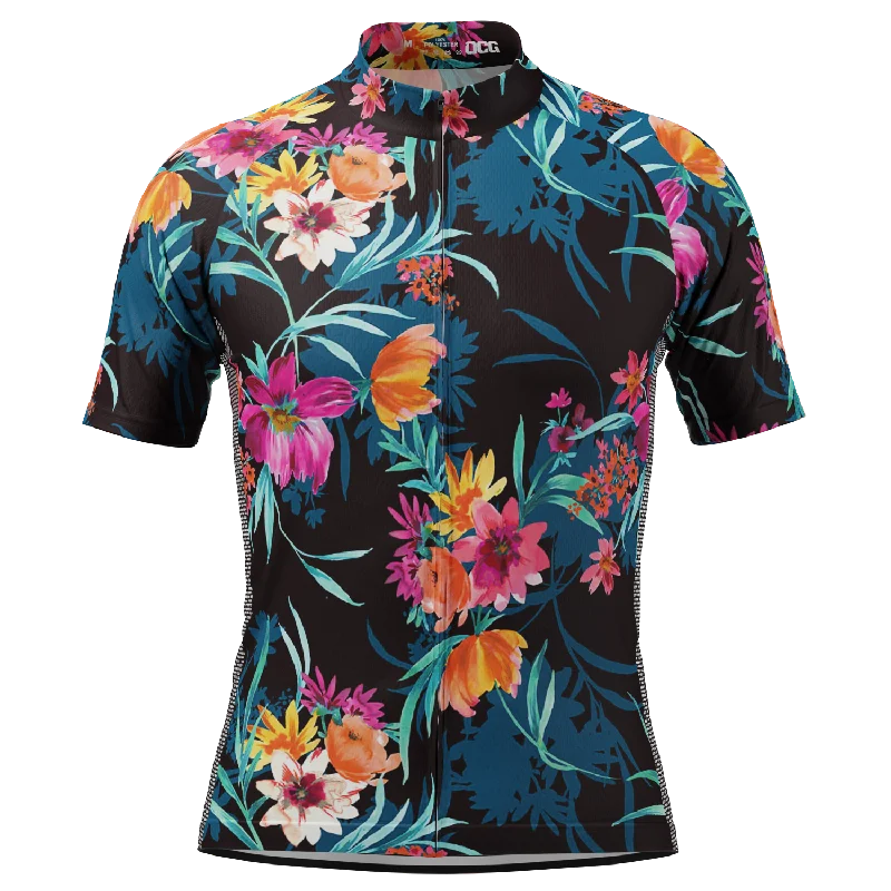 Men's Tropical Bloom Short Sleeve Cycling Jersey Warm Jersey Shirt