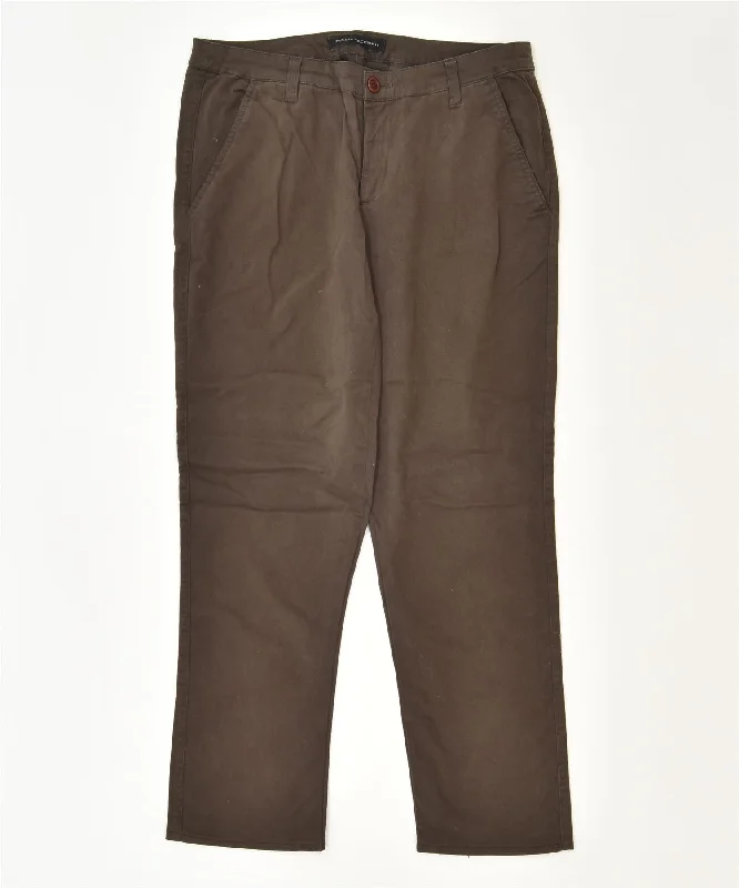 SERGIO TACCHINI Womens Slim Chino Trousers US 12 XL W34 L27 Brown Trousers Capri Summer
