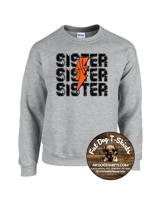 BASKETBALL SISTER CREW SWEATSHIRT-NEW 2024 Hoodie with Longline Fit Extended Stylish