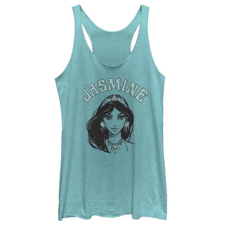 Women's Aladdin Jasmine Sketch Racerback Tank Top workout tank top