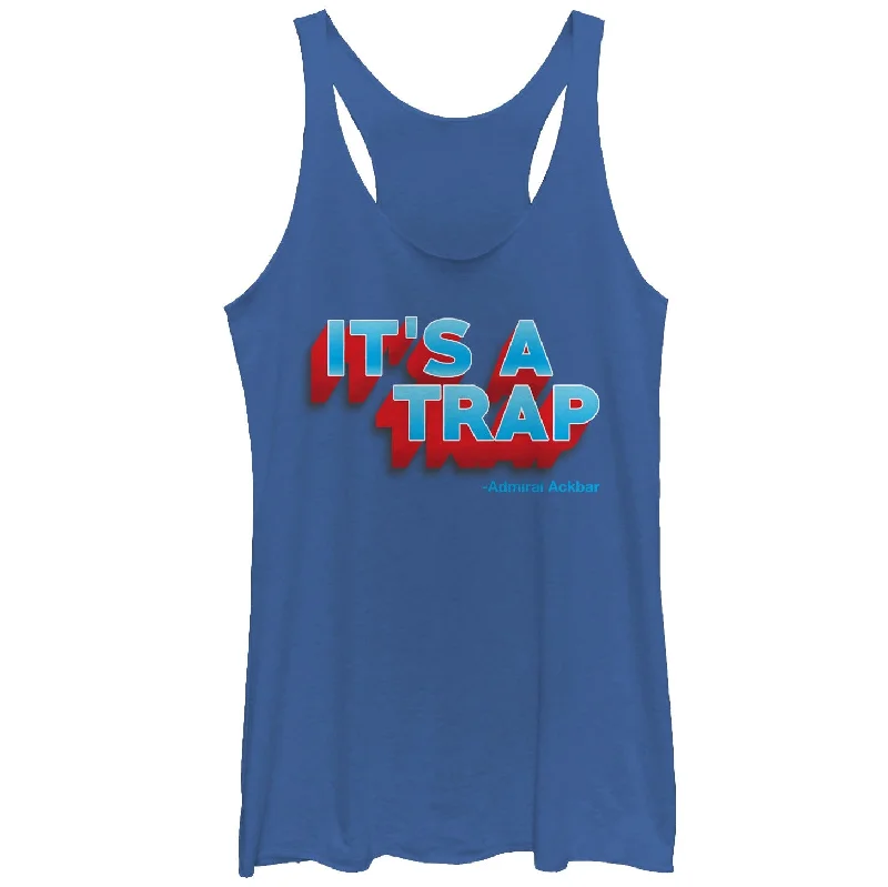 Women's Star Wars It's a Trap Ackbar Quote Racerback Tank Top sheer tank top