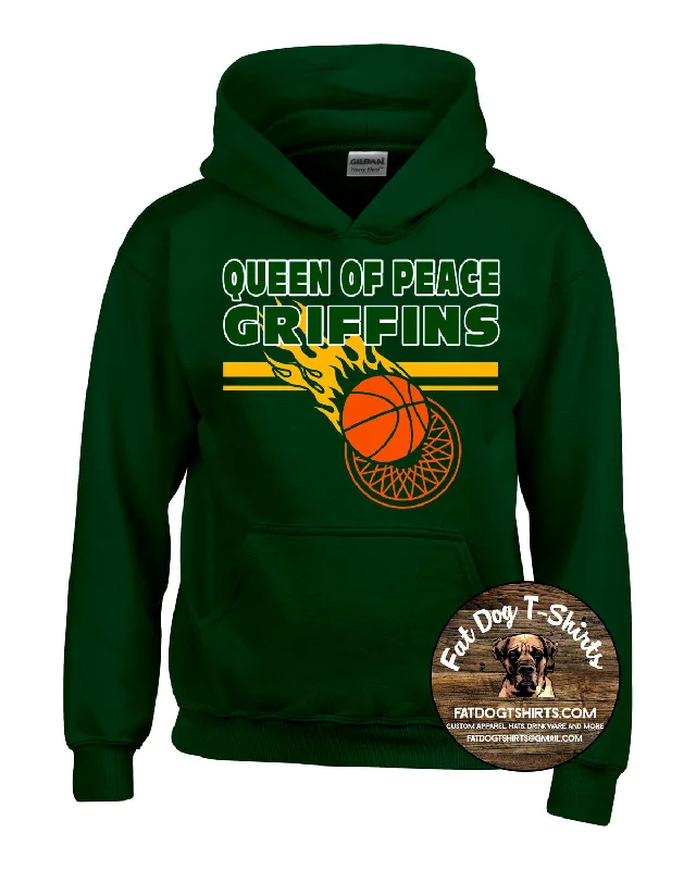 QUEEN OF PEACE-BASKETBALL HOODIE-NEW 2024 Hoodie with Drawcord Adjustable Secure