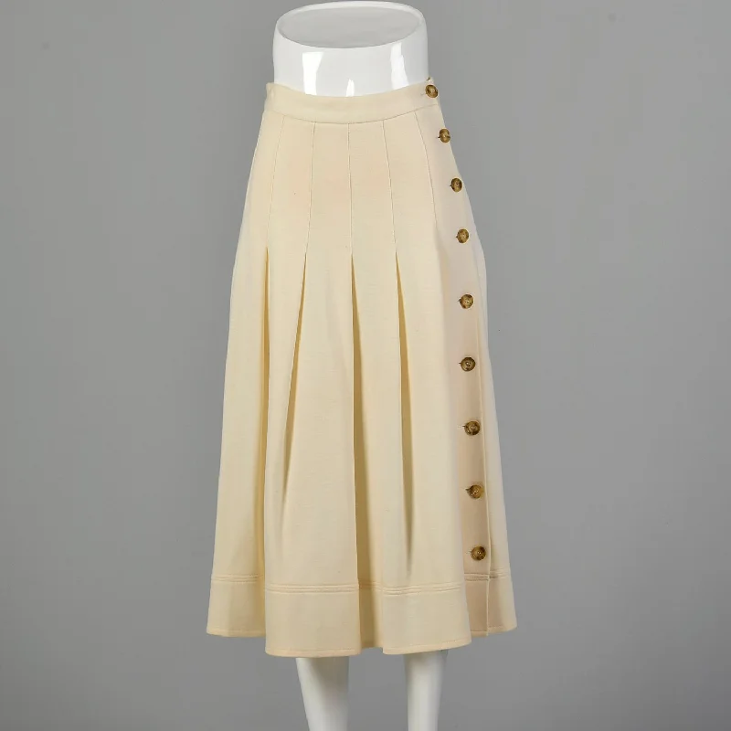 XS Sonia Rykiel 1990s Cream A-line Skirt patchwork skirt art