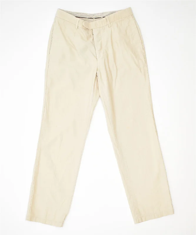 MASSIMO DUTTI Womens Slim Chino Trousers W31 L29 Beige Cotton Trousers Business Professional