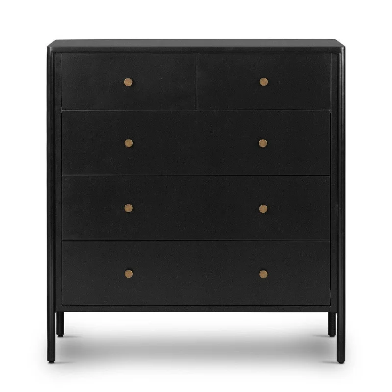 Lysandra 5 Drawer Dresser - Black Tunics Long Elegant