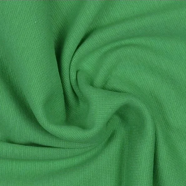 Green Plain Tubular Rib Jersey Cuffing Fabric Handmade Jersey Tee