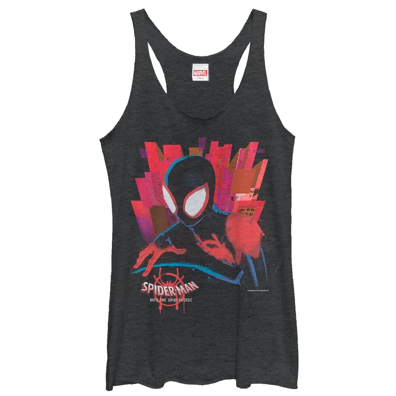 Women's Marvel Spider-Man: Into the Spider-Verse City Racerback Tank Top peach tank top