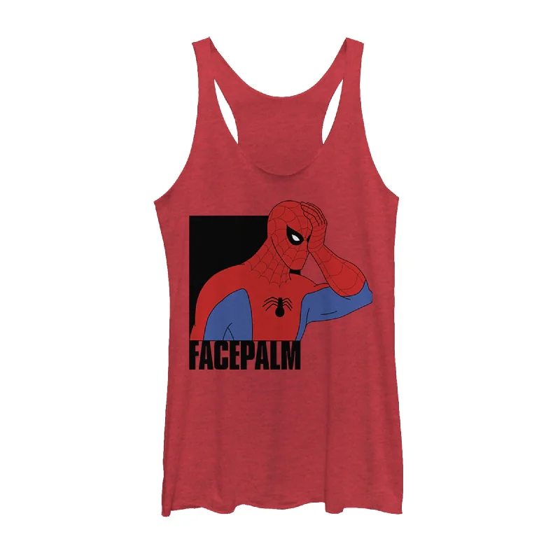 Women's Marvel Spider-Man Facepalm Racerback Tank Top flowy tank top