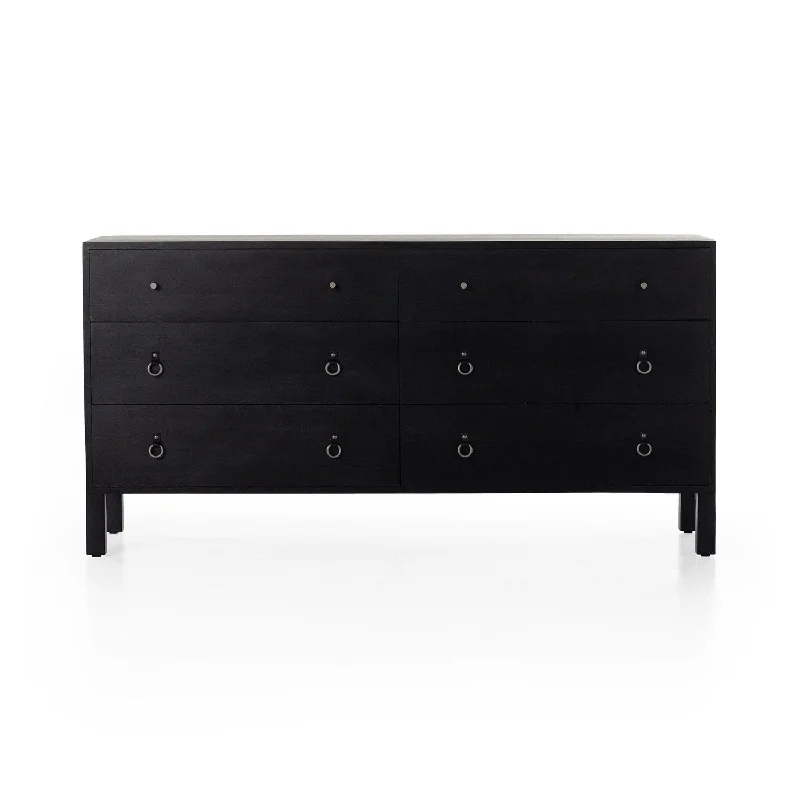 Calloway 6 Drawer Dresser - Black Wash Poplar Tunics Corduroy durable