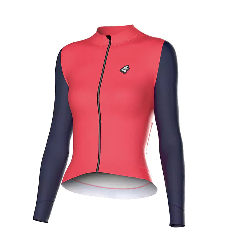 Vitality Fleeced Long Sleeve Winter Cycling Jersey Lightweight Jersey Top