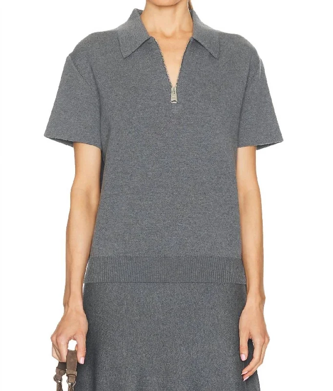 Gulliame Top Sweater In Sterling Ribbed Striped Patterned