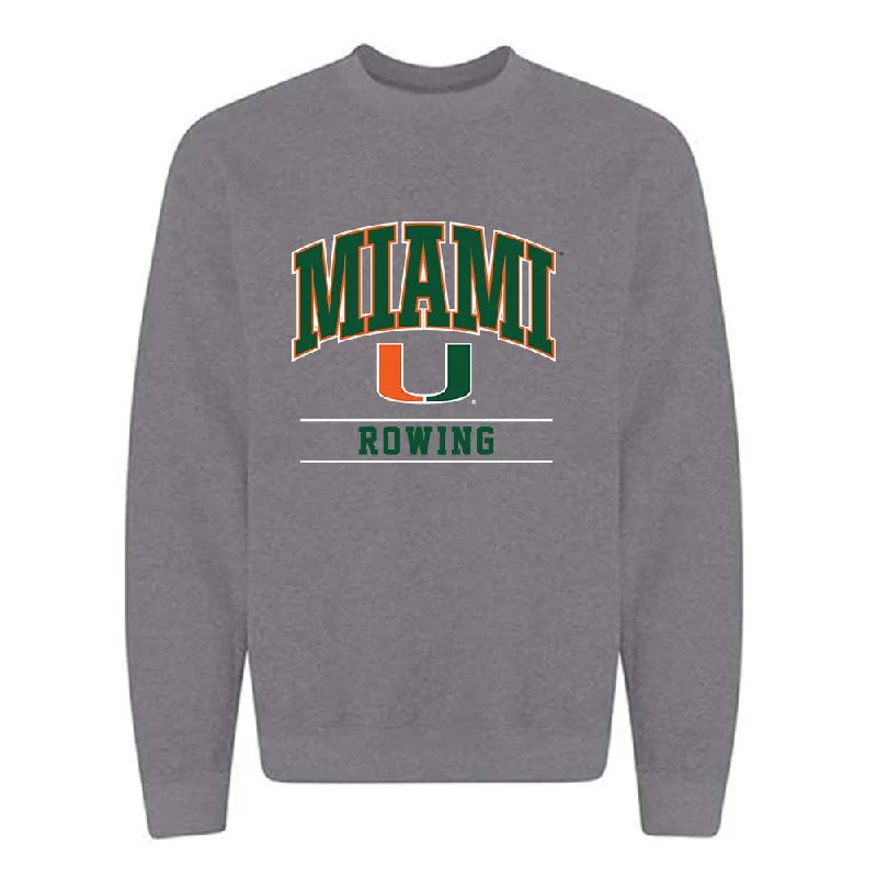 Miami - NCAA Women's Rowing : Abby Evans - Classic Shersey Crewneck Sweatshirt Hoodie with Drawcord Adjustable Secure