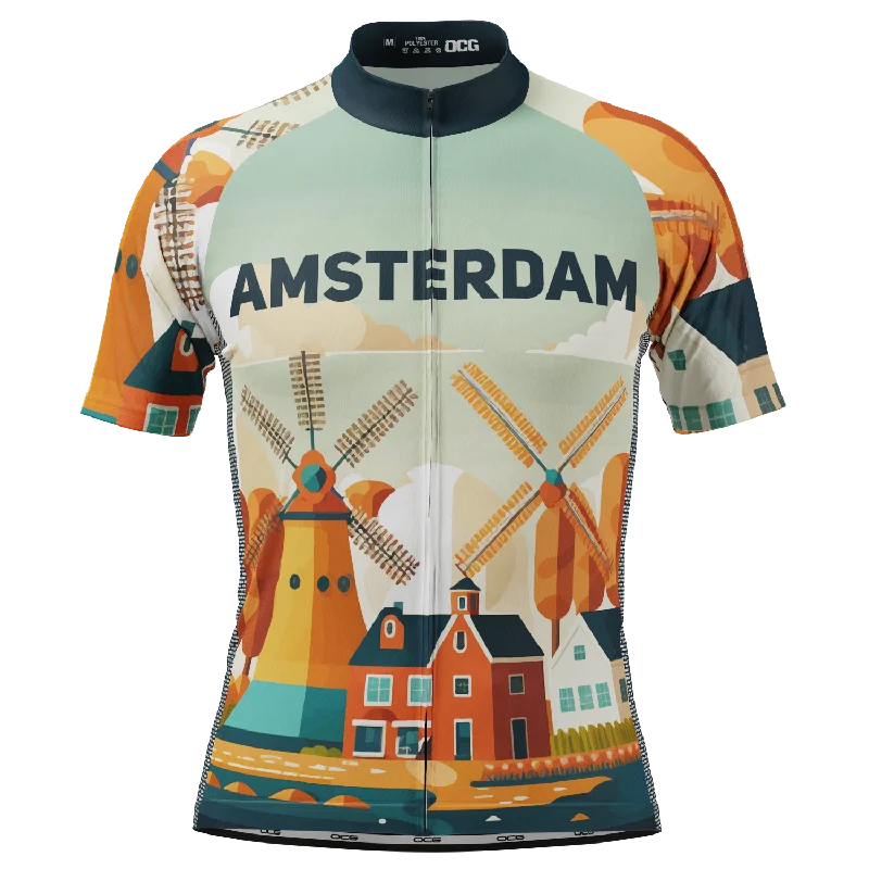 Men's Around The World - Amsterdam Short Sleeve Cycling Jersey Comfortable Jersey Tee