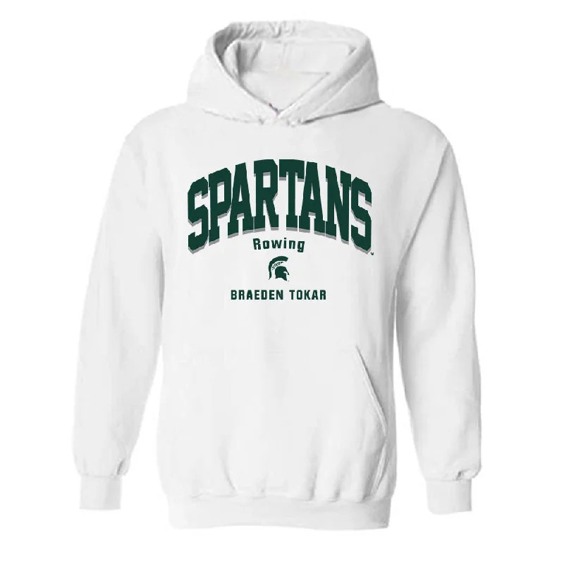 Michigan State - NCAA Women's Rowing : Braeden Tokar - Classic Fashion Shersey Hooded Sweatshirt Hoodie with Hidden Zipper Minimalist Clean