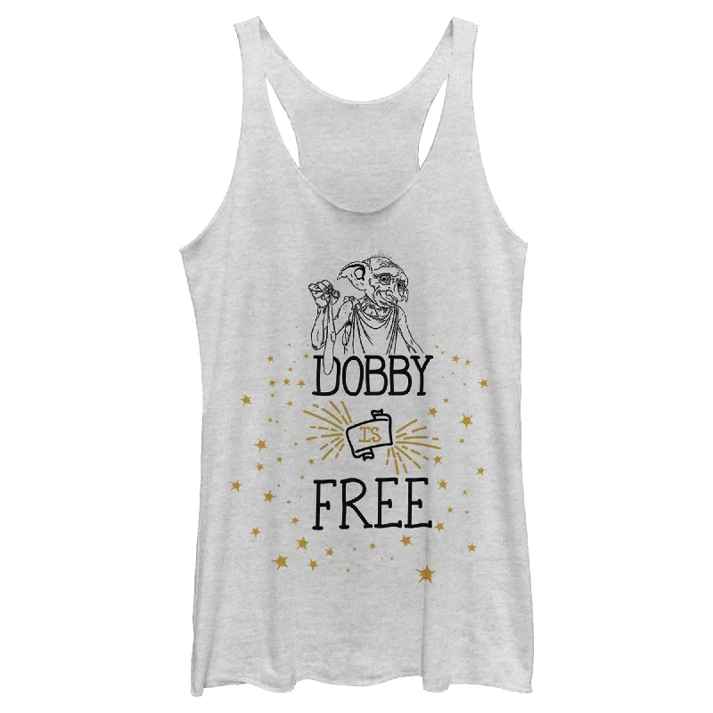 Women's Harry Potter Dobby is Free Racerback Tank Top vibrant tank top