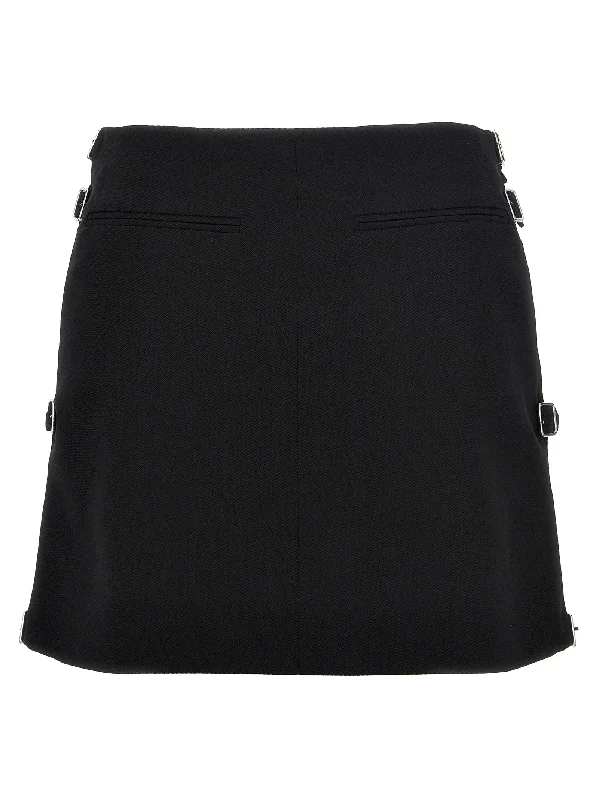Multi Sangle Wool Mini Skirt chiffon skirt lightweight