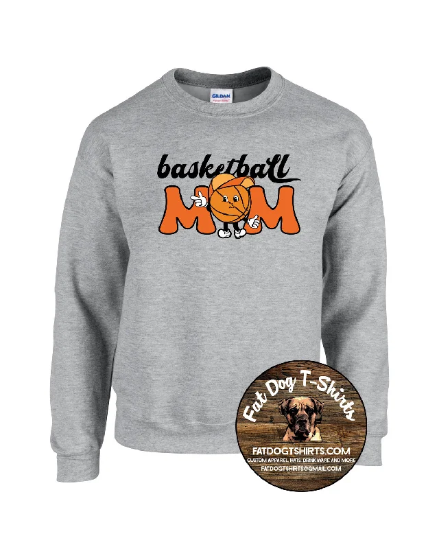 BASKETBALL MOM CREW SWEATSHIRT-NEW 2024 Hoodie with Raglan Sleeves Sporty Comfortable