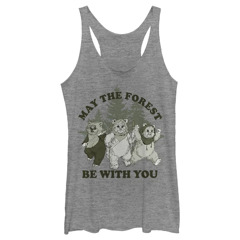 Women's Star Wars Ewok May The Forest Racerback Tank Top fashionable tank top