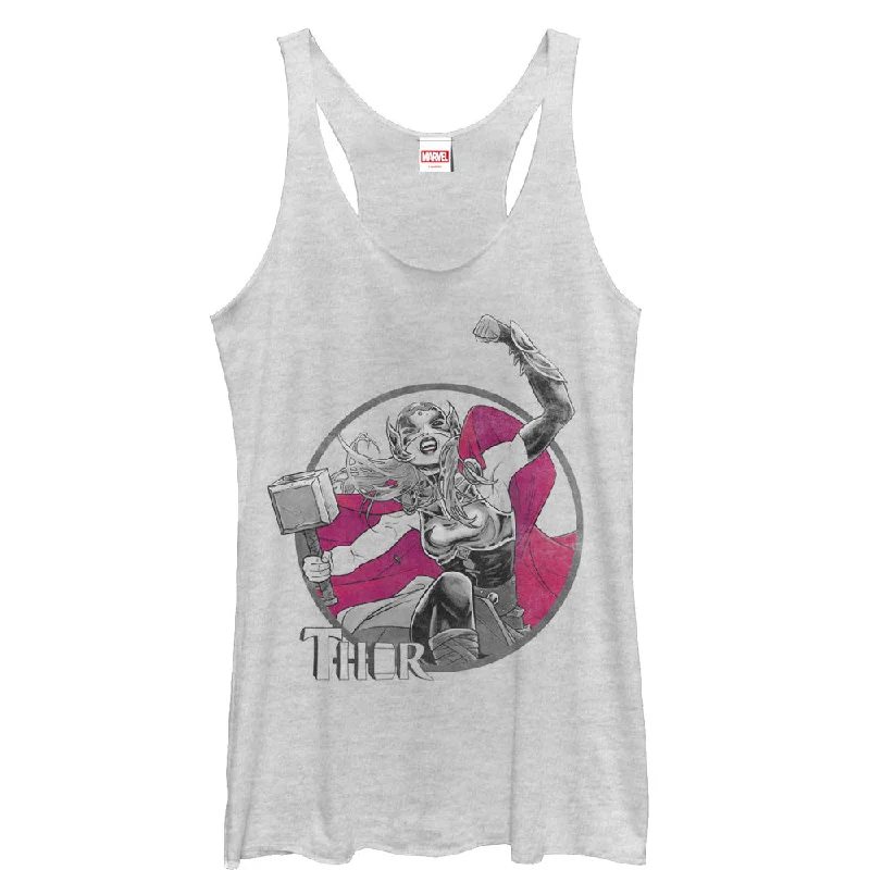 Women's Marvel Jane Foster Thor Hammer Racerback Tank Top solid color tank