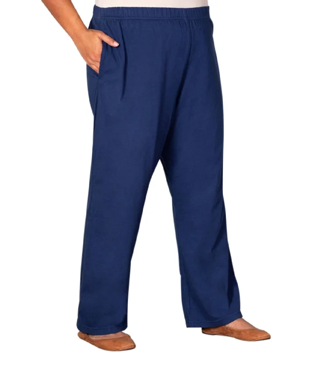 On The Plus Side Cotton Jersey Wide Leg Plus Size Knit Pants Autumn Jersey Shirt