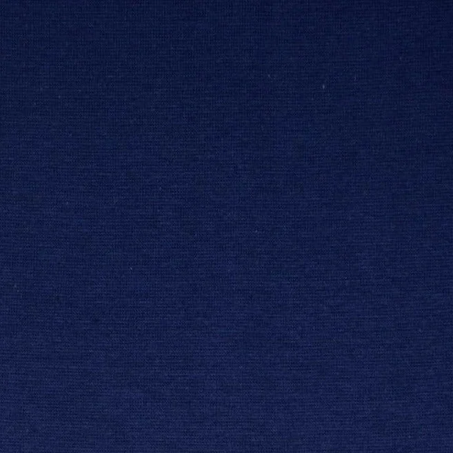 Dark Blue Plain Tubular Rib Jersey Cuffing Fabric Recycled Jersey Tee