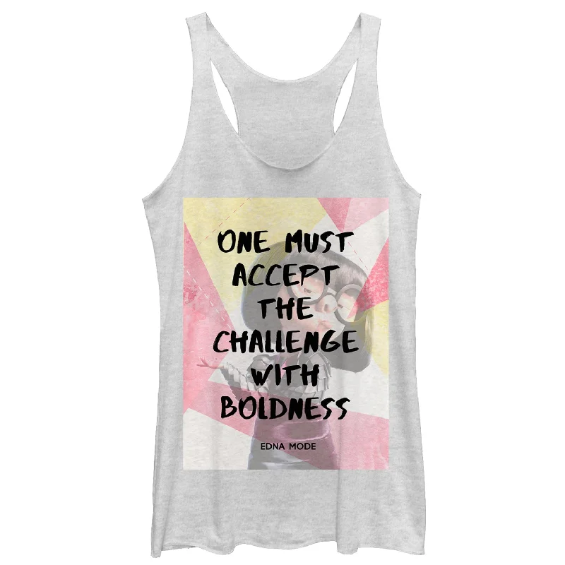 Women's The Incredibles 2 Edna Mode Accept the Challenge Racerback Tank Top fitted tank top Women's The Incredibles 2 Edna Mode Accept the Challenge Racerback Tank Top fitted tank top