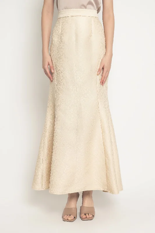 Mona Skirt in Cream wool skirt breathable