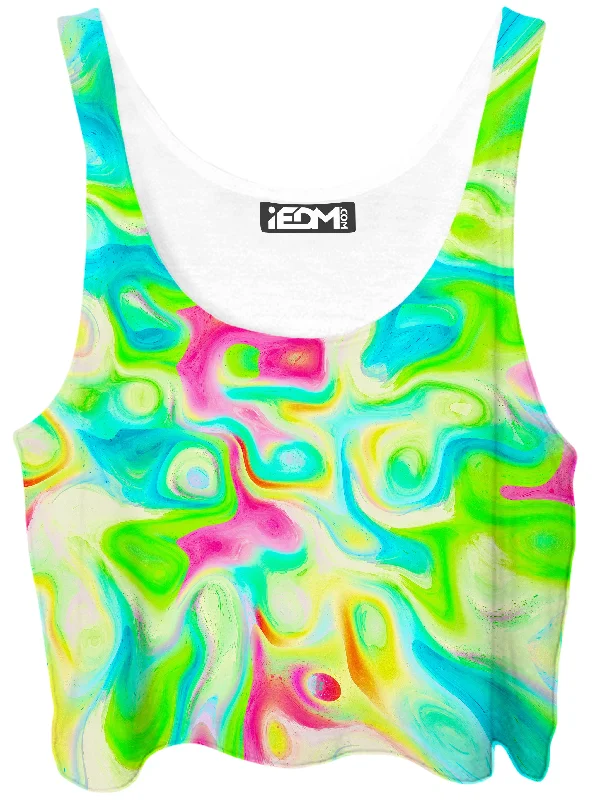 Watercolor Dreams Crop Top Knit Fabric Woven Fabric Fleece Fabric