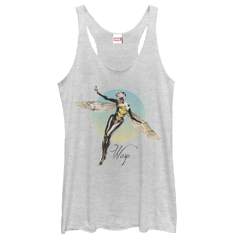 Women's Marvel Graceful Wasp in Flight Racerback Tank Top metallic tank top