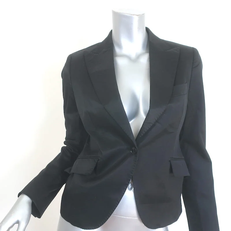 Tagliatore 0205 Blazer Black Size 38 One-Button Jacket Knit Jacket Woven Jacket Fleece Jacket