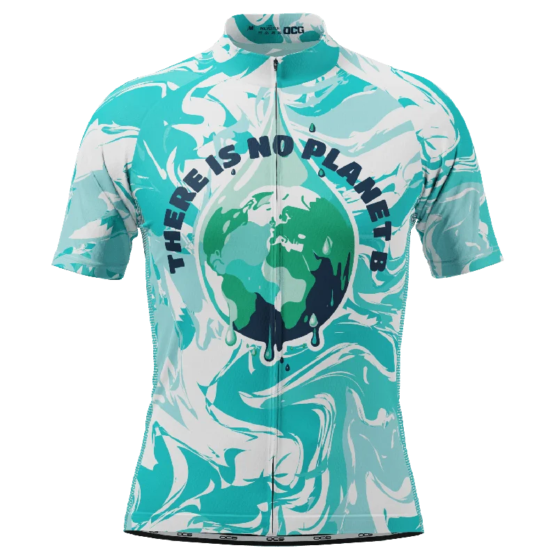 Men's There is No Planet B Short Sleeve Cycling Jersey Turtle Neck Jersey Shirt