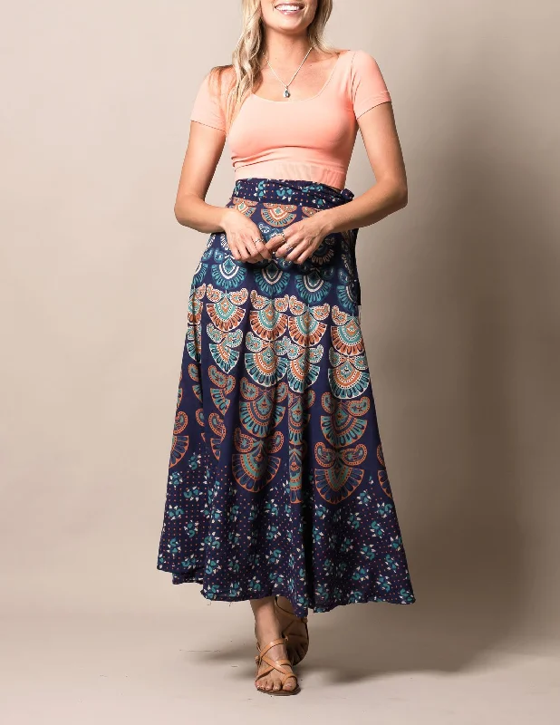 Varuna Wrap Skirt - Ocean patchwork skirt art