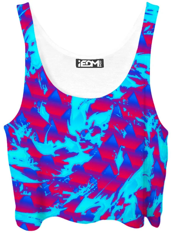 Berry Blast Hypno Splatter Crop Top Crop Top Seamless Stretchy