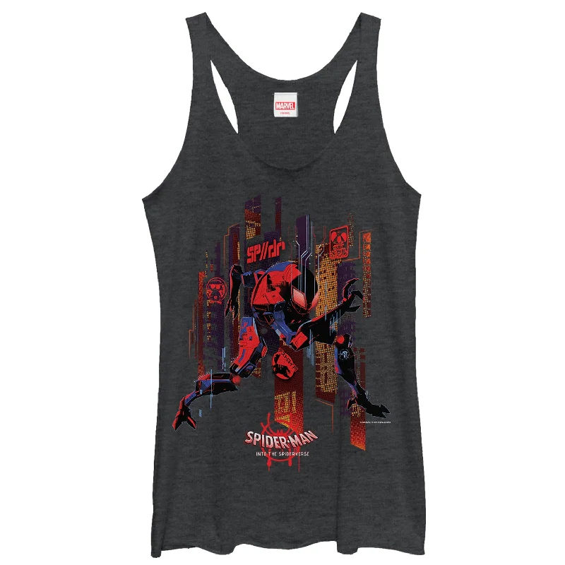 Women's Marvel Spider-Man: Into the Spider-Verse Invisible Racerback Tank Top neon tank top