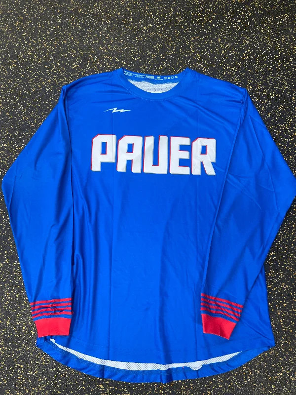Pauer Center Royal/Red LS Jersey Burgundy Jersey Tee