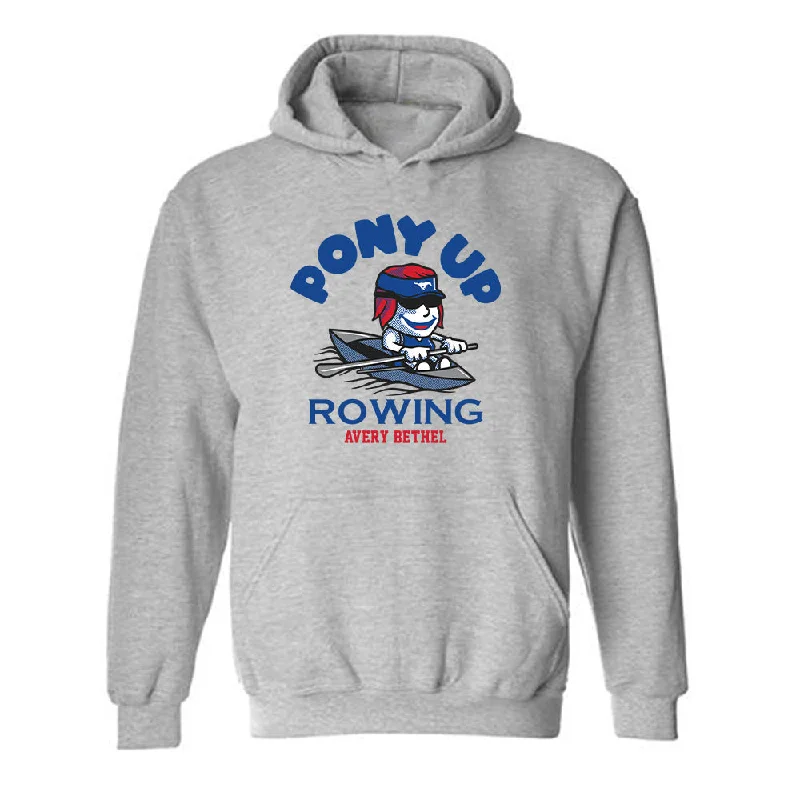 SMU - NCAA Women's Rowing : Avery Bethel - Fashion Shersey Hooded Sweatshirt Hoodie with Drop Shoulder Relaxed Streetwear