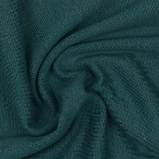 Dark Teal Plain Tubular Rib Jersey Cuffing Fabric Ash Gray Jersey Tee