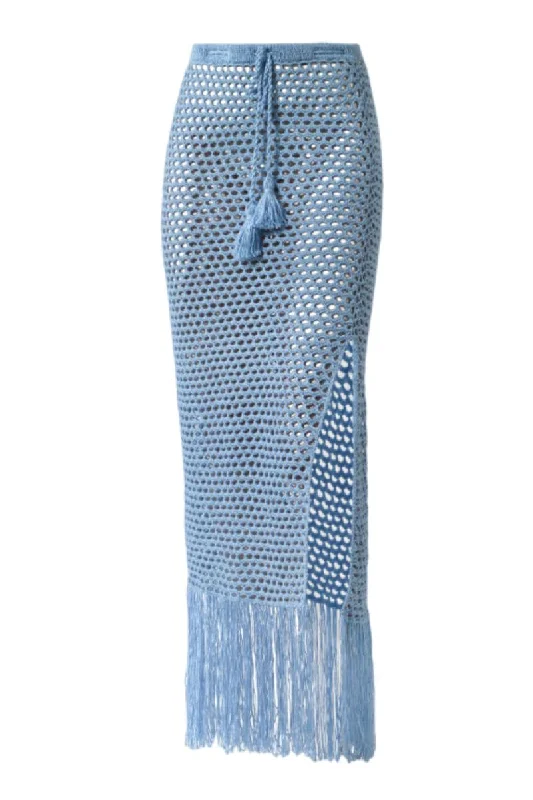 BLUE MERMAID KNITTED MAXI SKIRT leather skirt modern