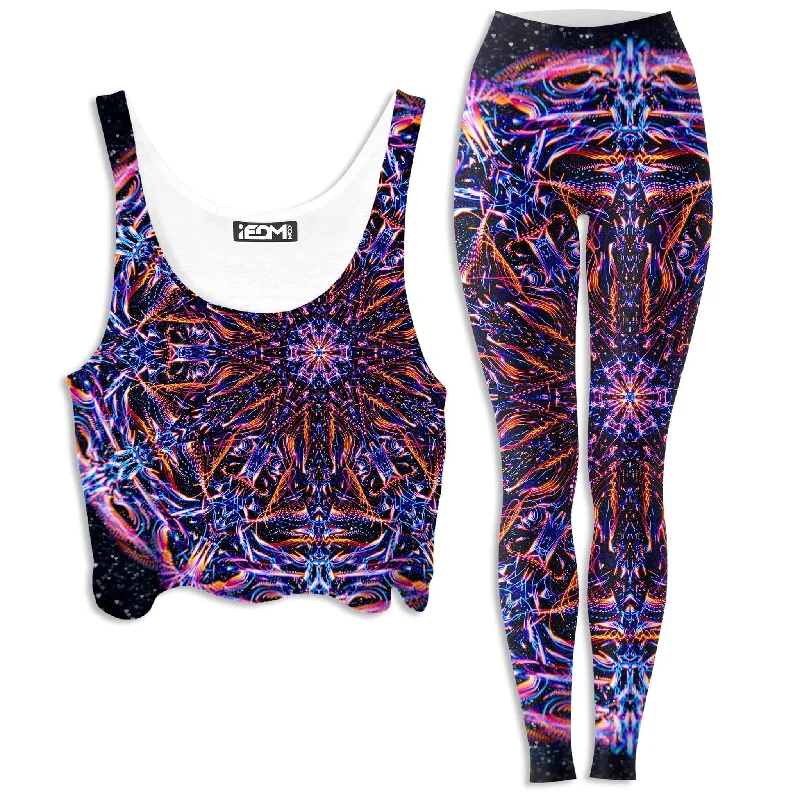 Stargate Prism Crop Top and Leggings Combo Collared Crew Neck Turtle Neck
