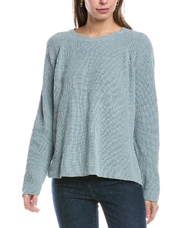 EILEEN FISHER Crew Neck Sweater Glossy Satin Silk